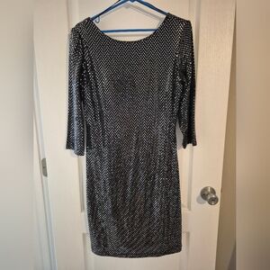 Ronni Nicole Black and White 3/4 Sleeve Dress